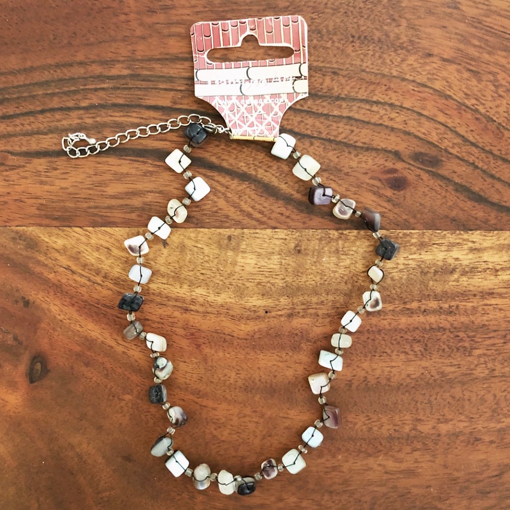 Boho braided gemstone string necklace